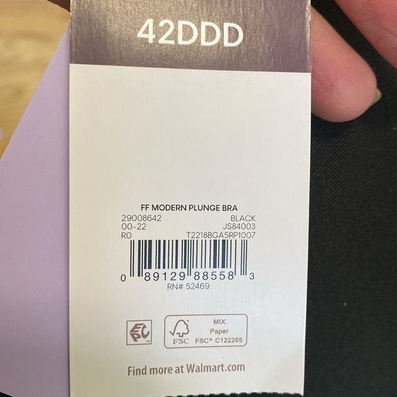 NWT Joyspun Full Figure Modern Plunge Bra  Black Multiple Sizes underwire padded - Picture 7 of 7